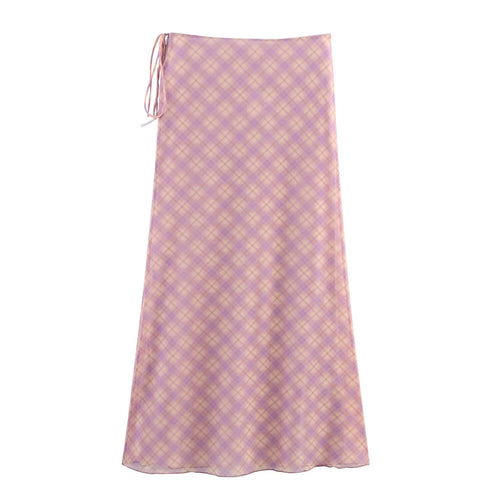 Fashion mesh printed shirt+mid skirt set for women